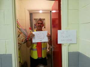 Tony busy with a paintbrush