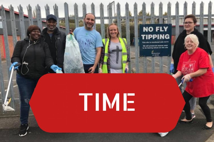 Volunteers litter picking